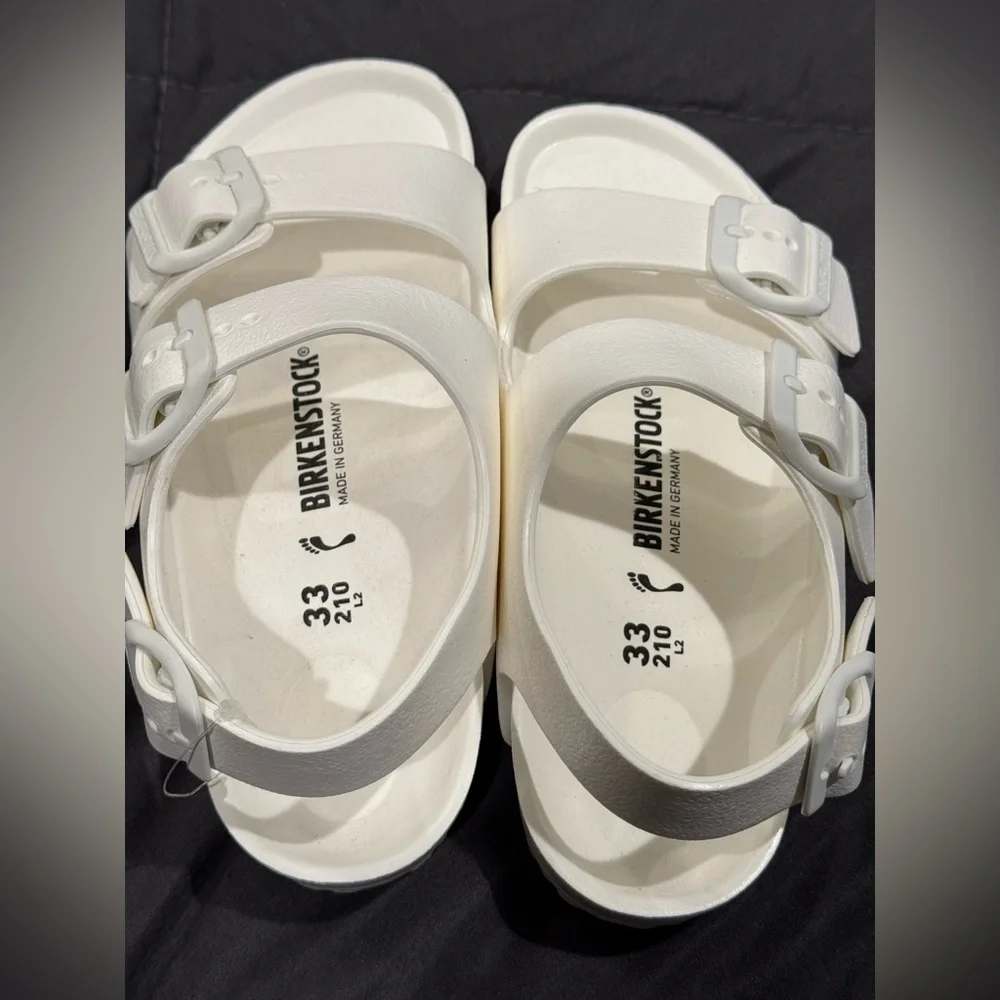 Birkenstock sandals sz 33 white NWOB